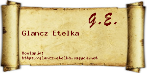 Glancz Etelka névjegykártya